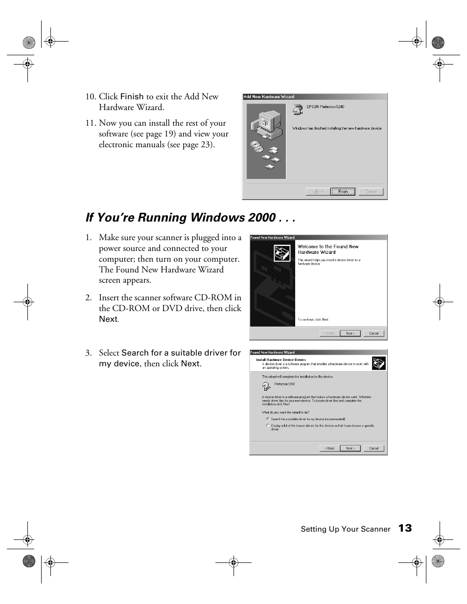 If you’re running windows 2000 | Epson 1240U User Manual | Page 18 / 83