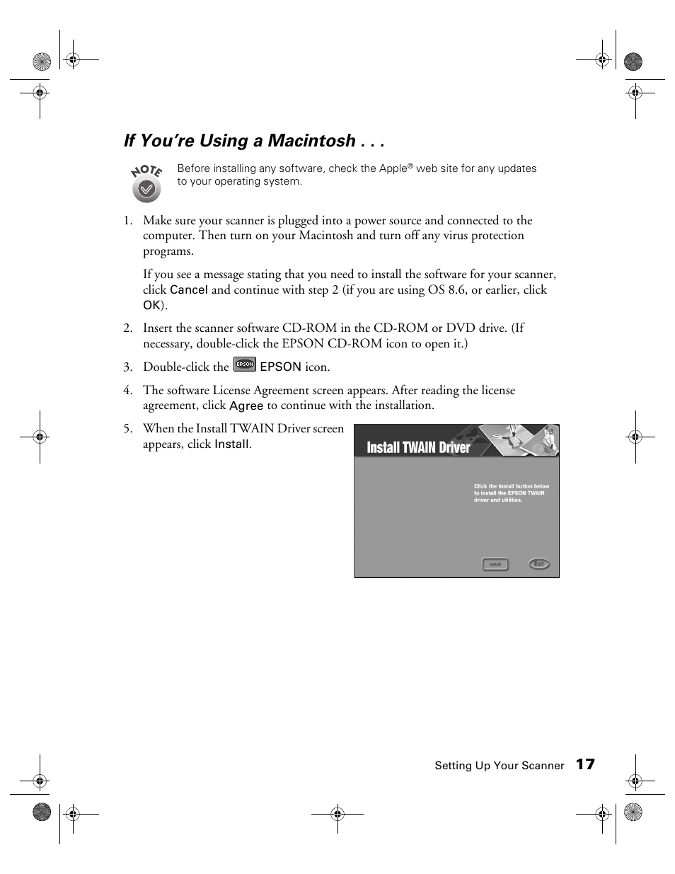 If you’re using a macintosh | Epson 1240U User Manual | Page 22 / 83