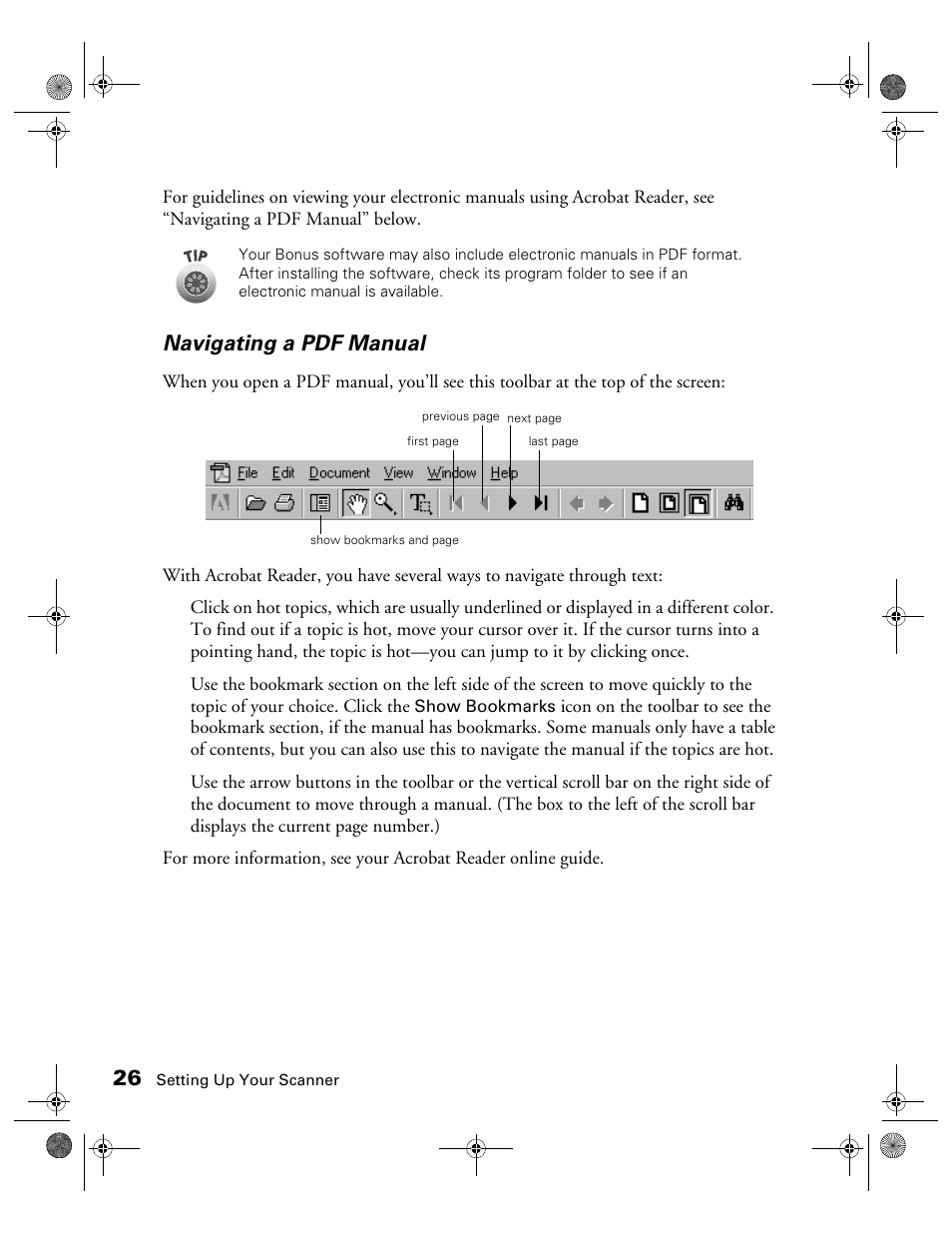 Navigating a pdf manual | Epson 1240U User Manual | Page 31 / 83