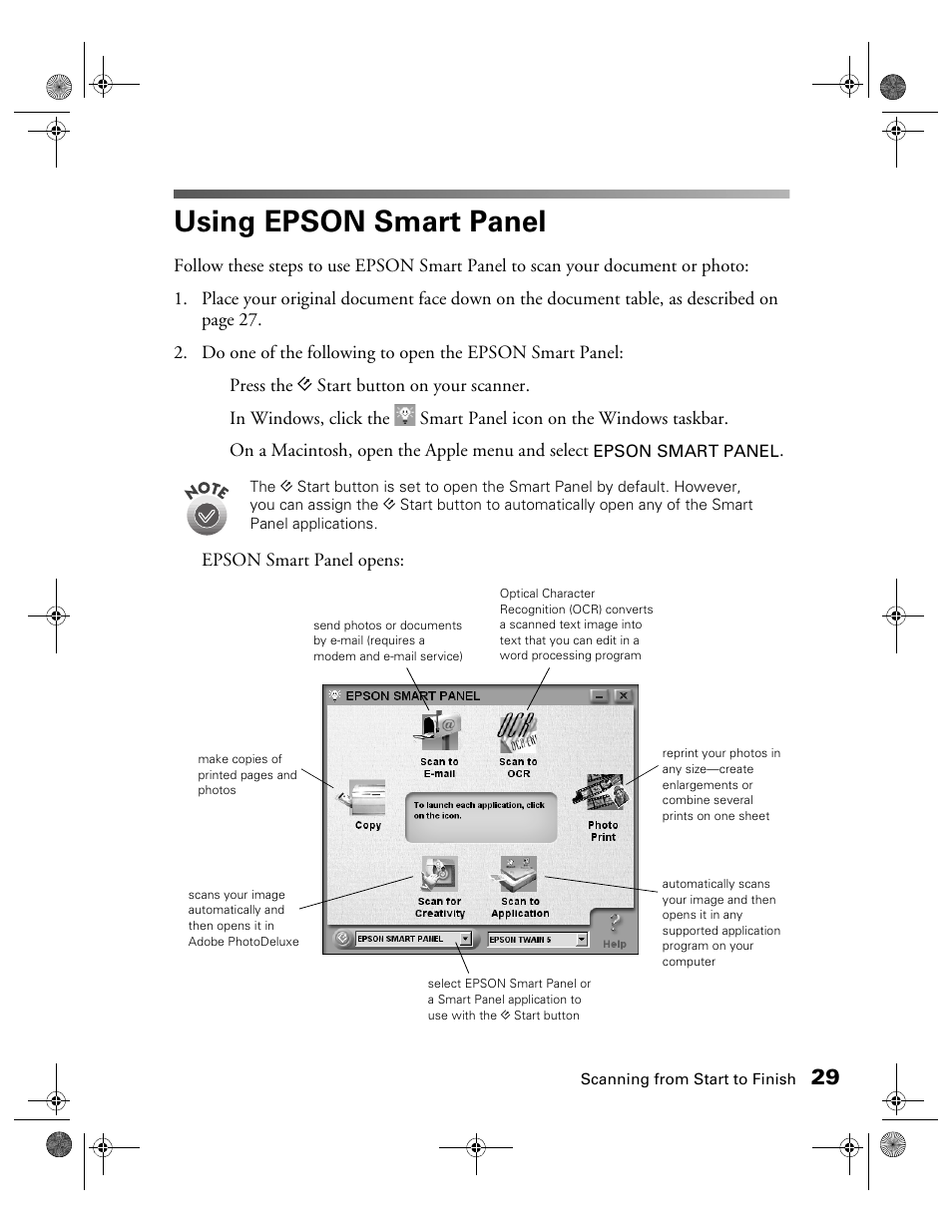 Using epson smart panel | Epson 1240U User Manual | Page 34 / 83