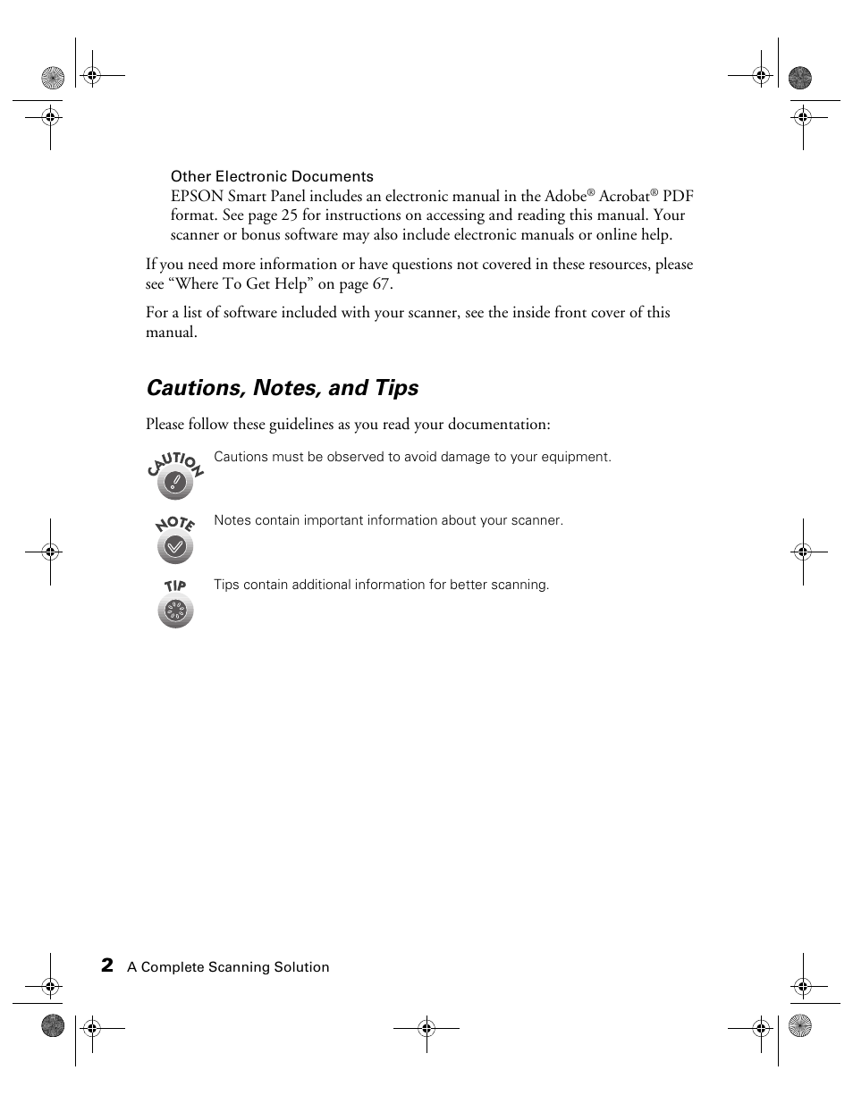 Cautions, notes, and tips | Epson 1240U User Manual | Page 7 / 83