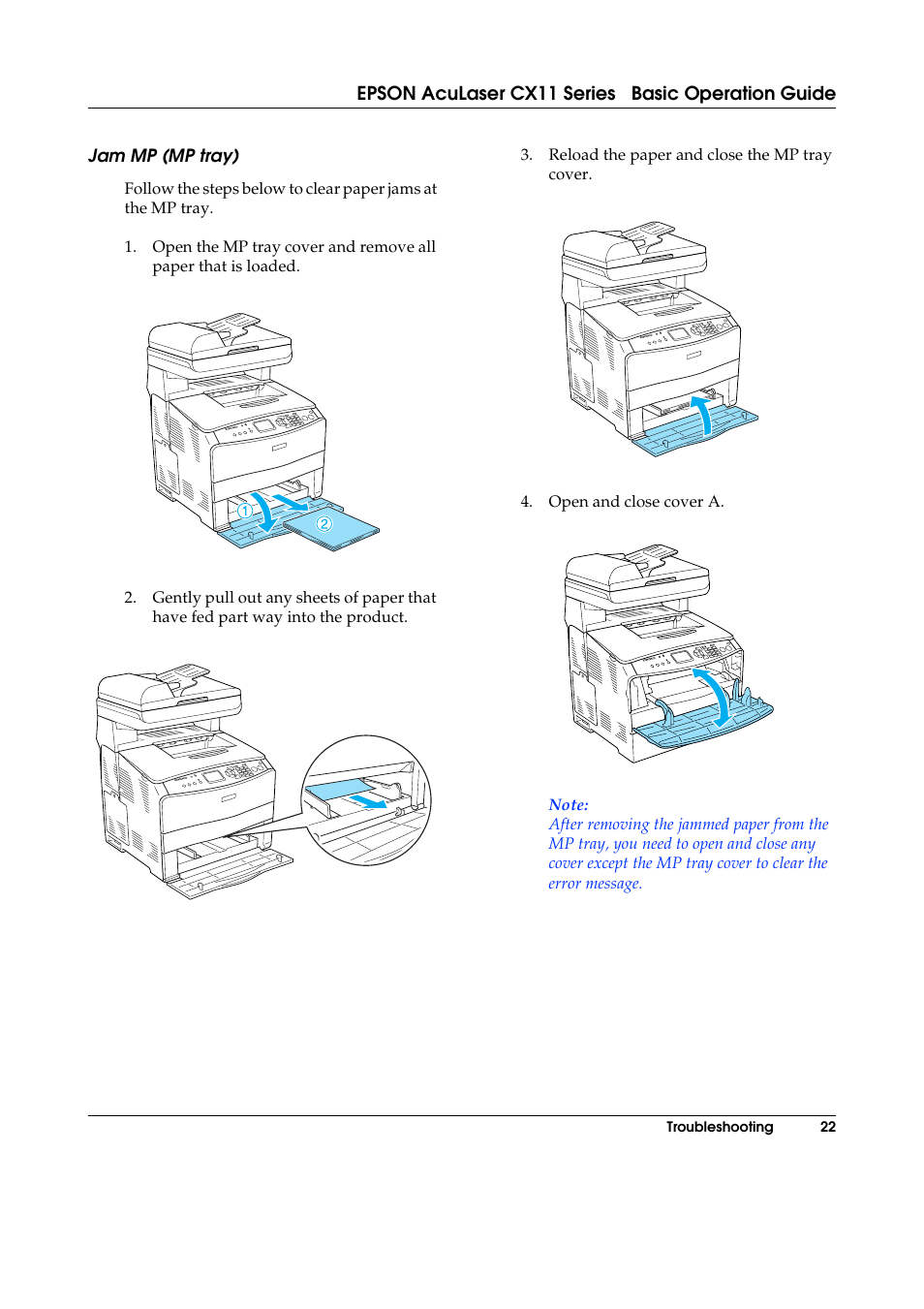 Jam mp (mp tray) | Epson AcuLaser CX11 User Manual | Page 22 / 26