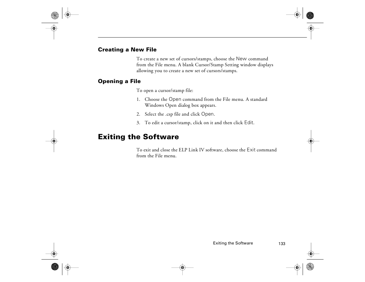 Exiting the software | Epson 8000i User Manual | Page 143 / 178