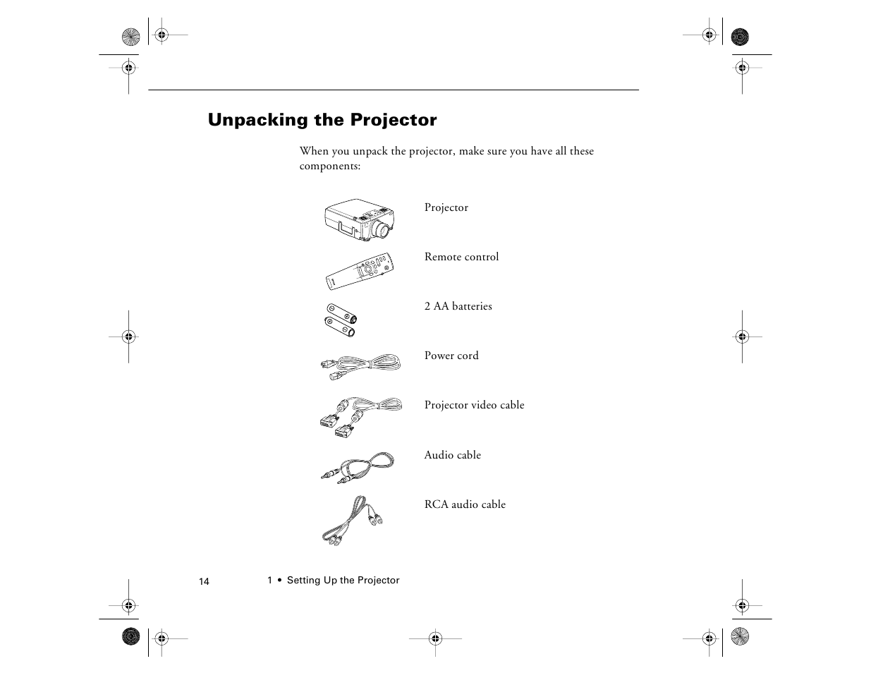 Unpacking the projector | Epson 8000i User Manual | Page 24 / 178