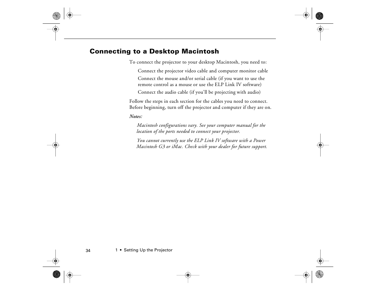 Connecting to a desktop macintosh | Epson 8000i User Manual | Page 44 / 178