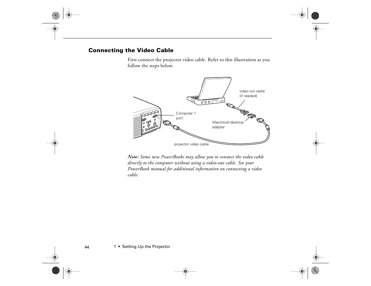 Connecting the video cable | Epson 8000i User Manual | Page 54 / 178