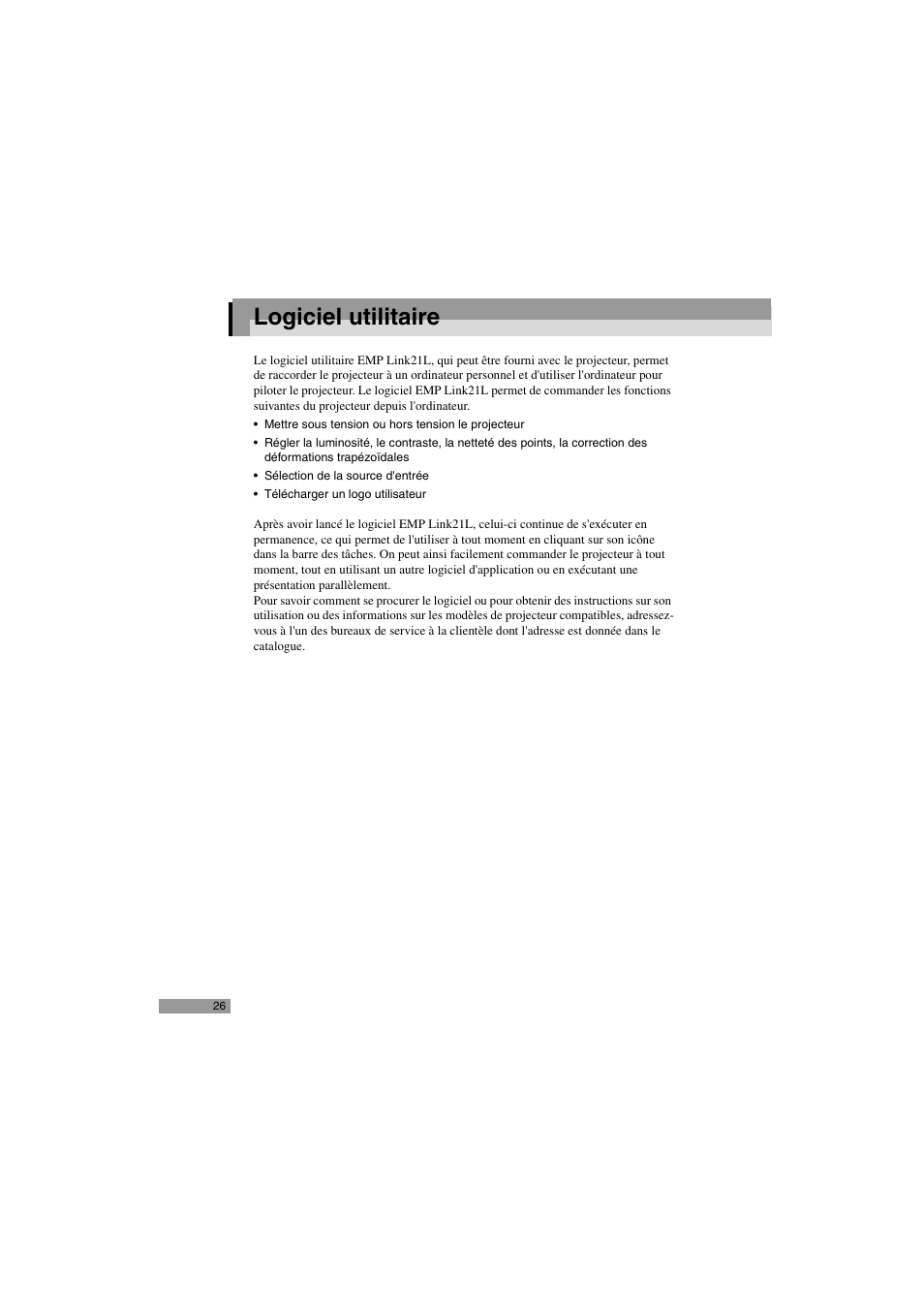 Logiciel utilitaire | Epson 402169004 User Manual | Page 28 / 52