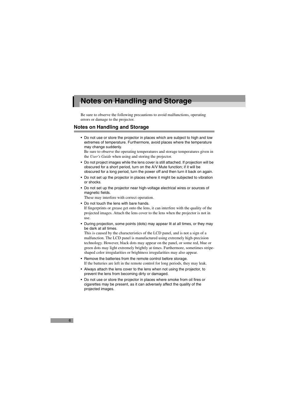 Notes on handling and storage | Epson 402169004 User Manual | Page 8 / 52