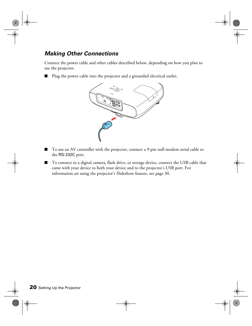 Making other connections | Epson 3010E User Manual | Page 20 / 88