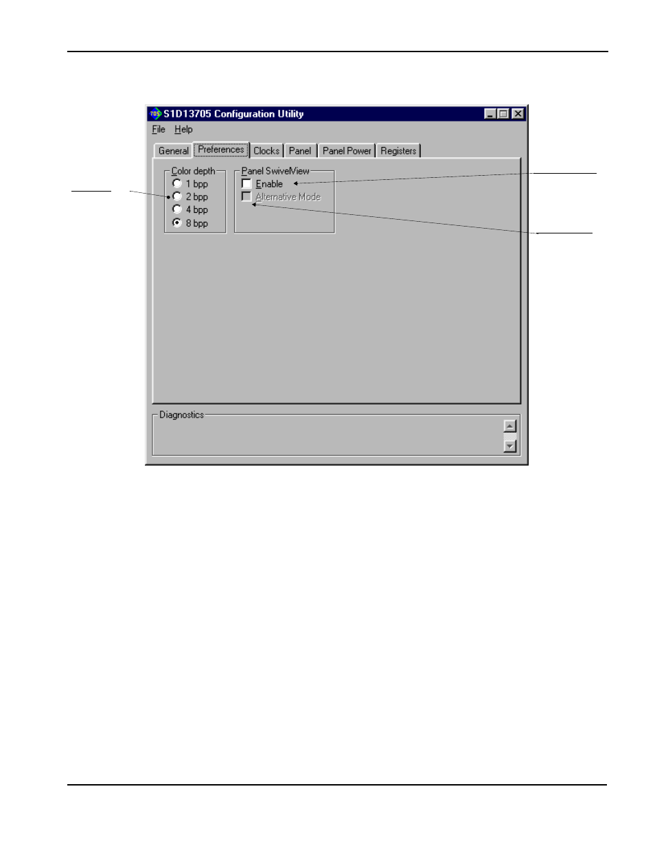 Preferences tab | Epson S1D13705 User Manual | Page 189 / 562