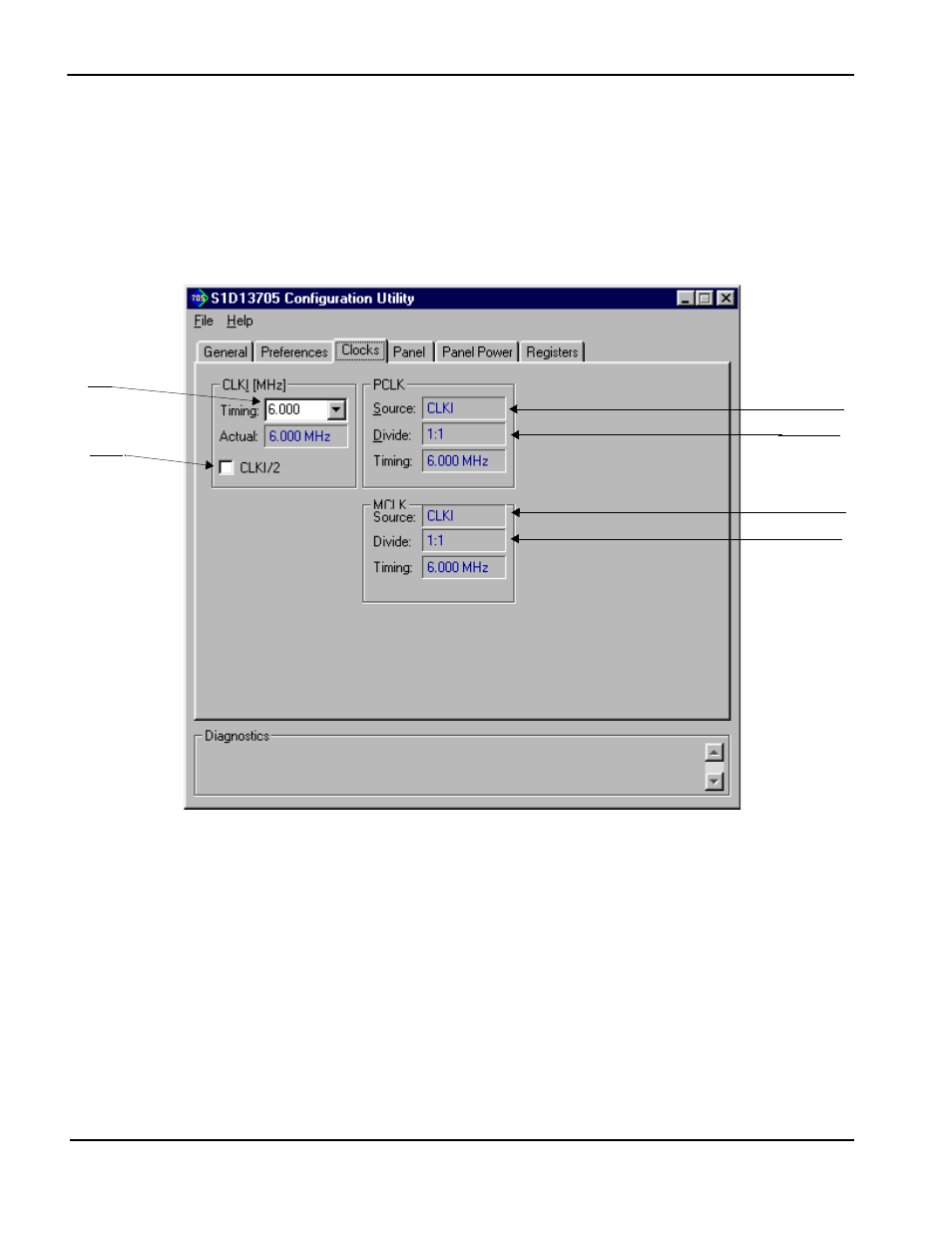 Clocks tab | Epson S1D13705 User Manual | Page 190 / 562