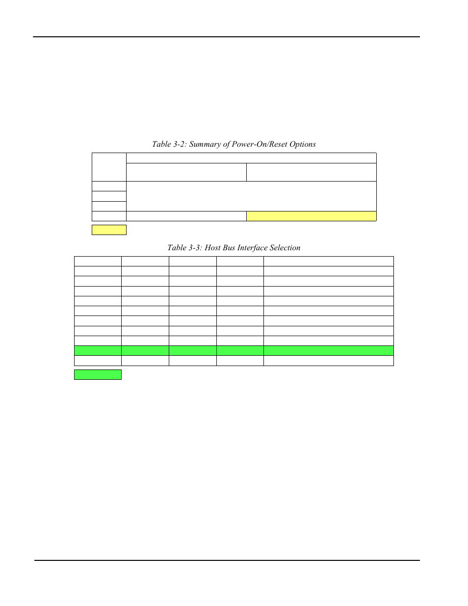 2 s1d13705 hardware configuration, Table 32: summary of power-on/reset options, Table 33: host bus interface selection | 3 mc68ez328 chip select configuration | Epson S1D13705 User Manual | Page 406 / 562