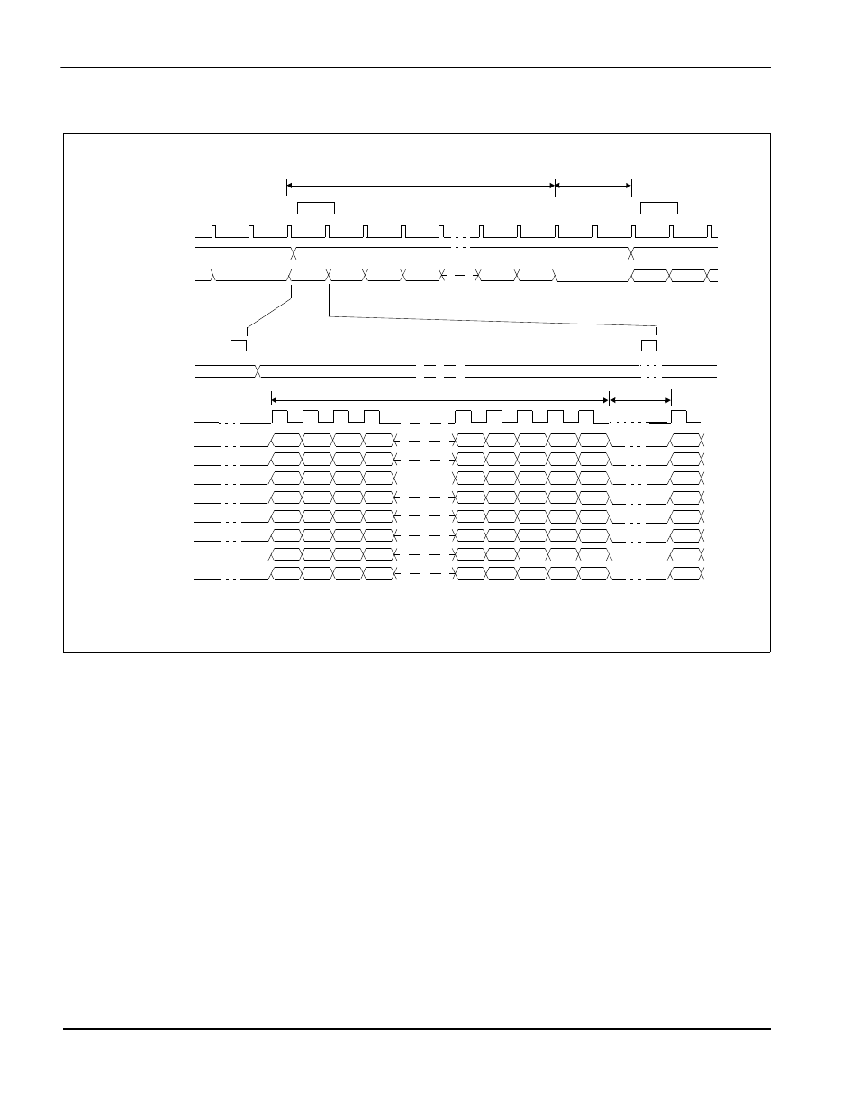 4 single monochrome 8-bit panel timing, Figure 713: single monochrome 8-bit panel timing, Single monochrome 8-bit panel timing | Figure 7-13: single monochrome 8-bit panel timing | Epson S1D13705 User Manual | Page 46 / 562
