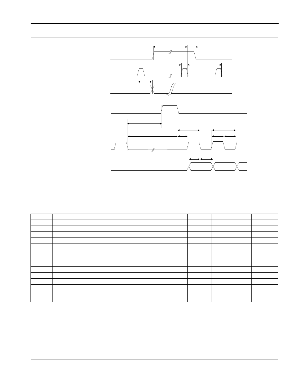 Figure 716: single color 4-bit panel a.c. timing, Table 713: single color 4-bit panel a.c. timing, Table 7-13: single color 4-bit panel a.c. timing | Figure 7-16: single color 4-bit panel a.c. timing | Epson S1D13705 User Manual | Page 49 / 562