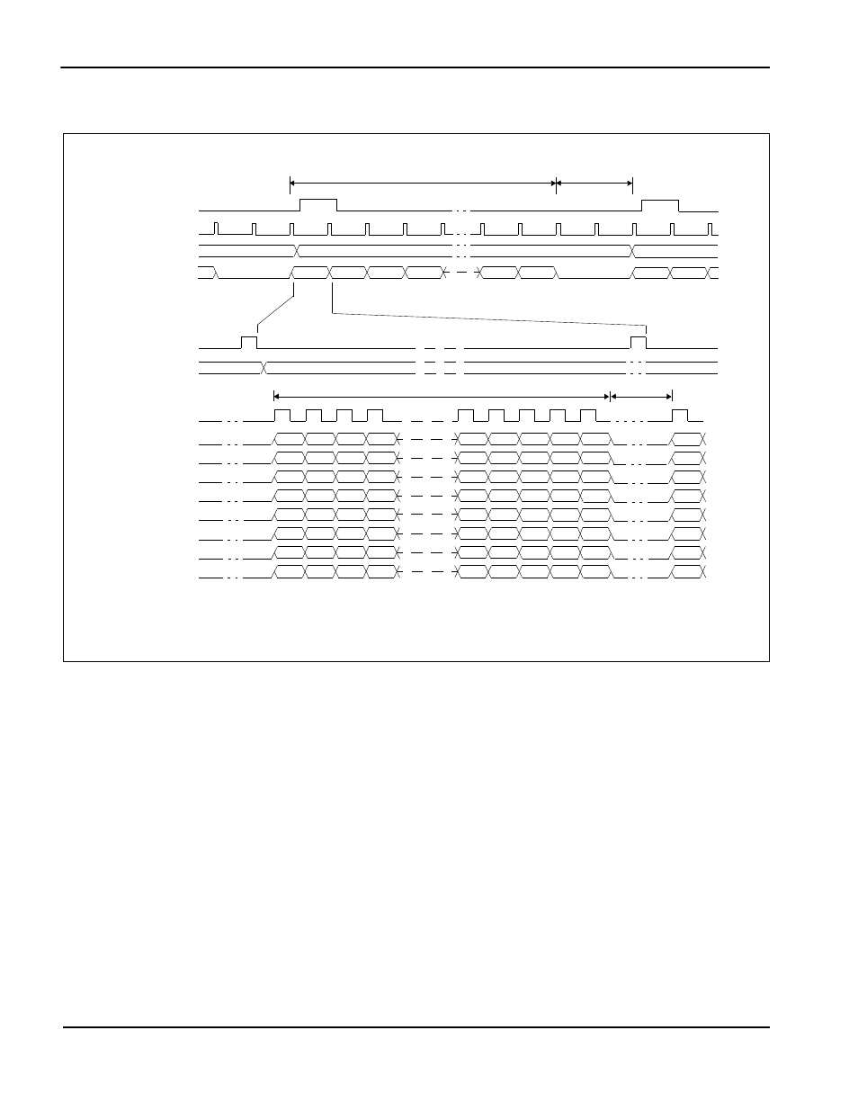 8 dual monochrome 8-bit panel timing, Figure 721: dual monochrome 8-bit panel timing, Dual monochrome 8-bit panel timing | Figure 7-21: dual monochrome 8-bit panel timing | Epson S1D13705 User Manual | Page 54 / 562