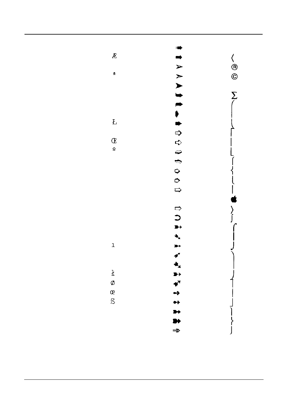 Courier zapf dingbat symbol, B-6 appendix | Epson C82069* User Manual | Page 44 / 46