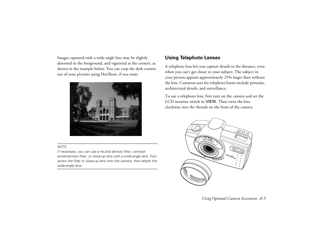 Using telephoto lenses | Epson PhotoPC 650 User Manual | Page 143 / 158