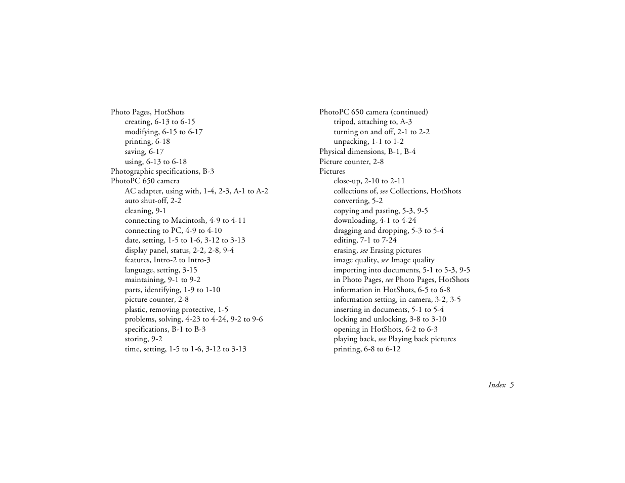 Epson PhotoPC 650 User Manual | Page 153 / 158