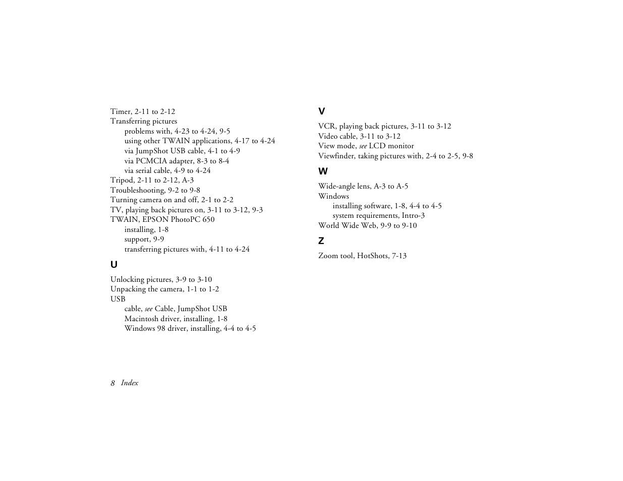 Epson PhotoPC 650 User Manual | Page 156 / 158