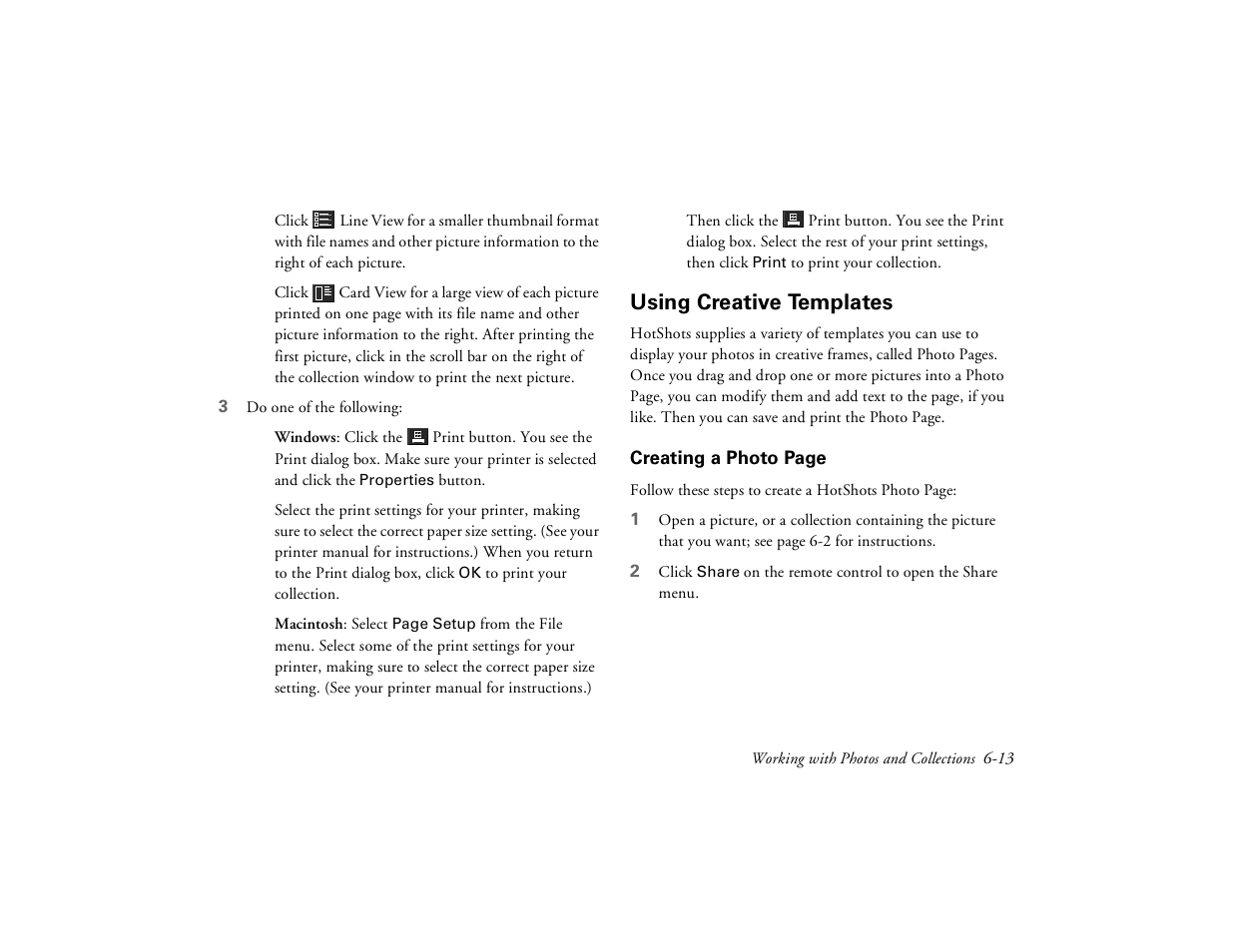 Using creative templates | Epson PhotoPC 650 User Manual | Page 93 / 158