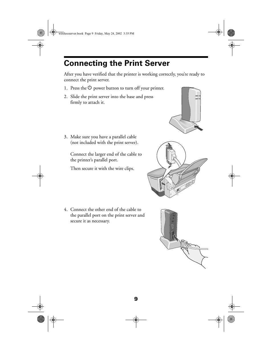 Connecting the print server | Epson 80211b User Manual | Page 13 / 68