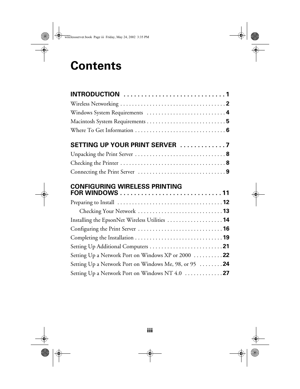 Epson 80211b User Manual | Page 3 / 68