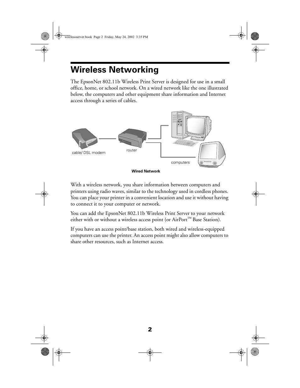 Wireless networking | Epson 80211b User Manual | Page 6 / 68