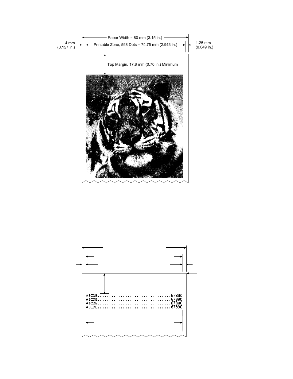 Print zones for 82.5 mm paper | Epson A794-D100 User Manual | Page 30 / 140