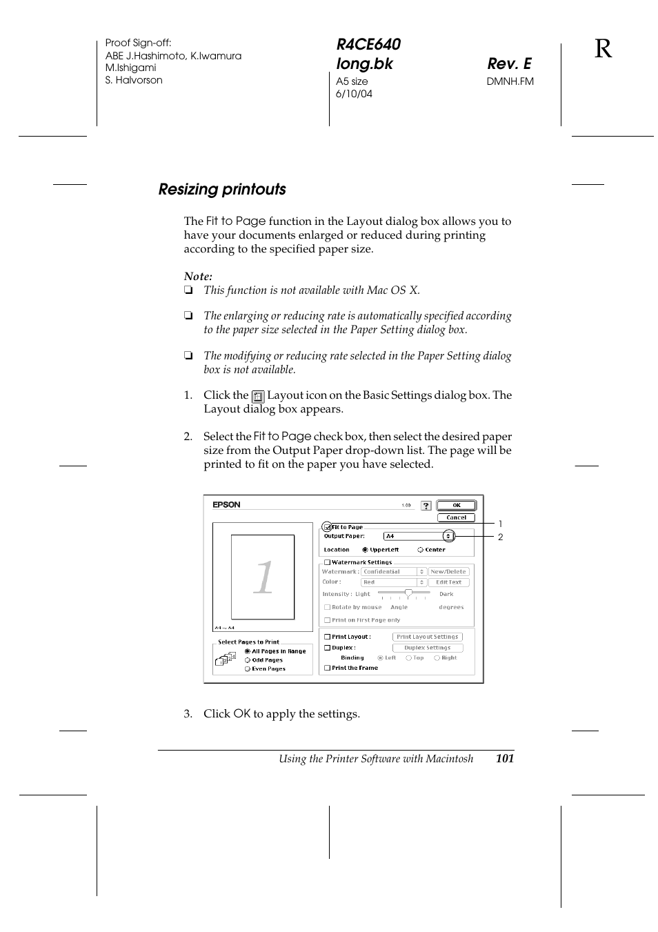 Resizing printouts | Epson AcuLaser C3000 User Manual | Page 101 / 316