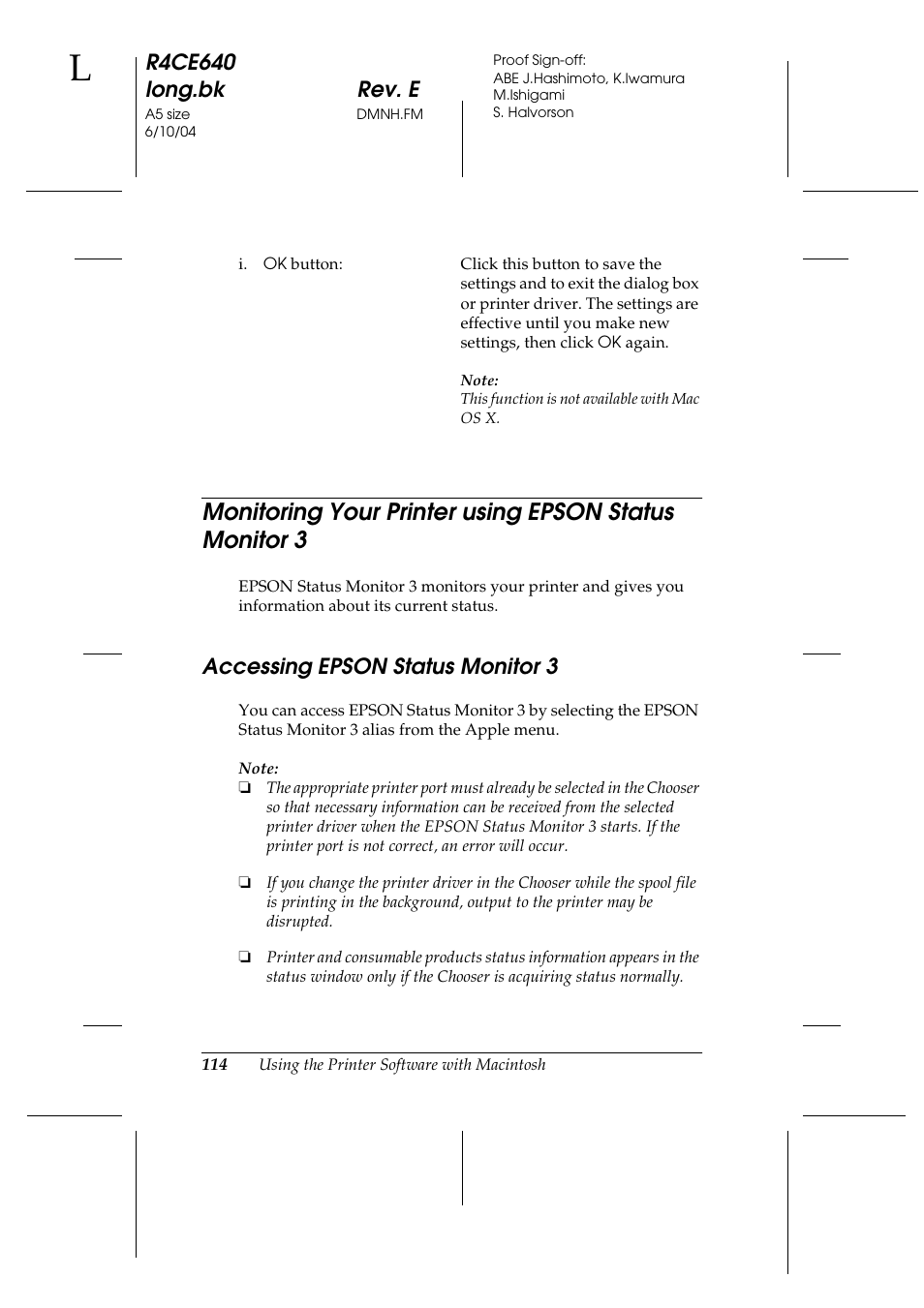 Accessing epson status monitor 3, R4ce640 long.bk rev. e | Epson AcuLaser C3000 User Manual | Page 114 / 316