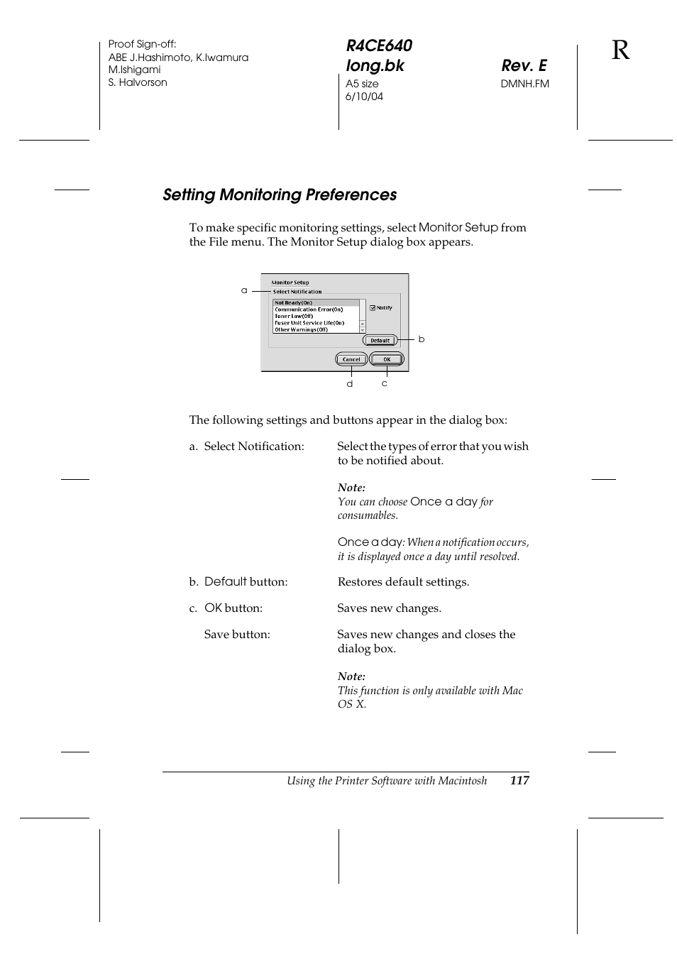 Setting monitoring preferences | Epson AcuLaser C3000 User Manual | Page 117 / 316