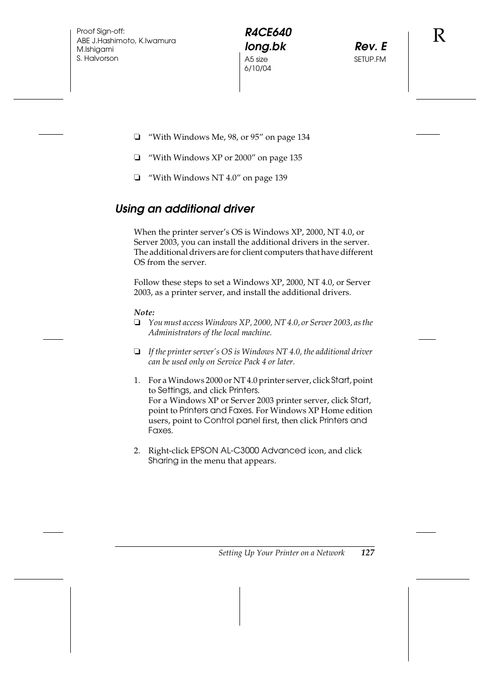 Using an additional driver, 03, see “using an | Epson AcuLaser C3000 User Manual | Page 127 / 316