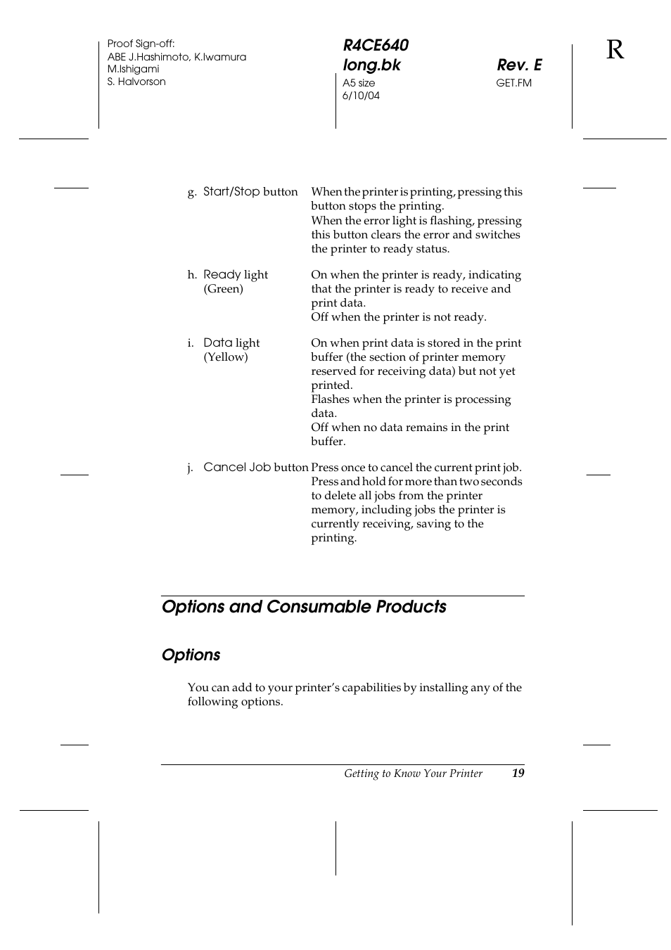 Options and consumable products, Options | Epson AcuLaser C3000 User Manual | Page 19 / 316