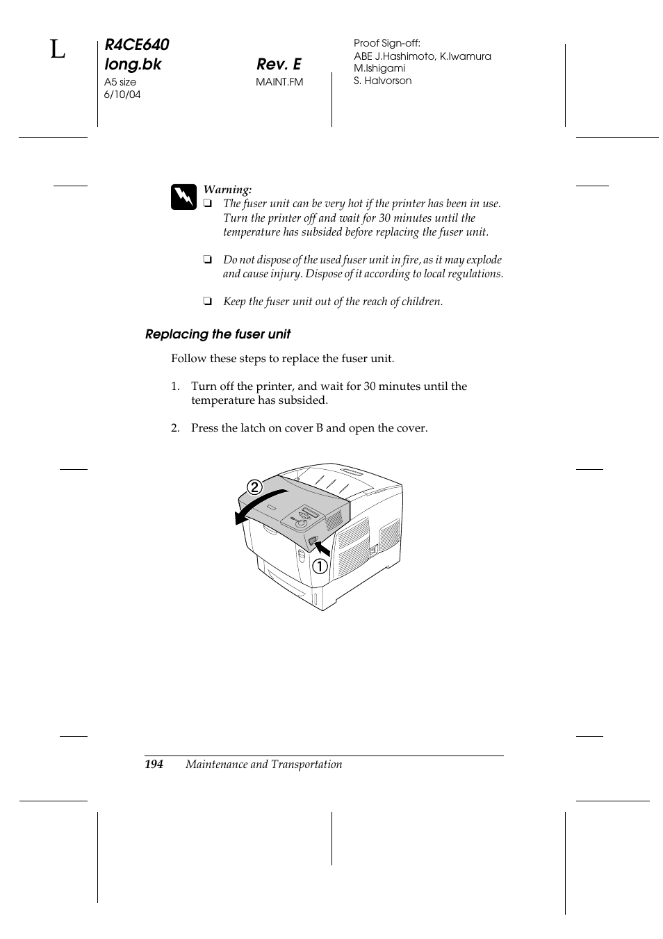 Epson AcuLaser C3000 User Manual | Page 194 / 316