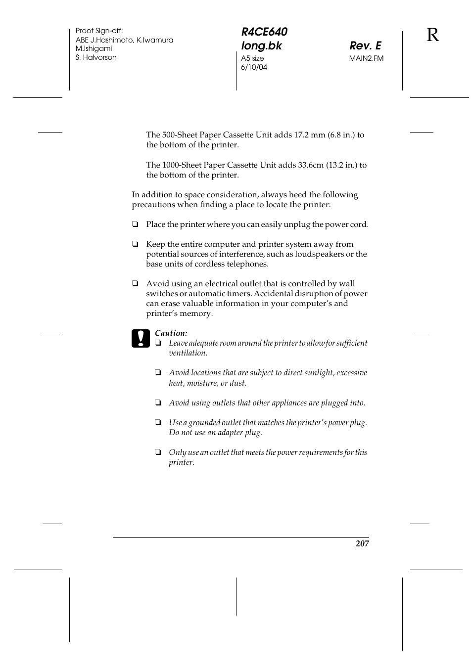 R4ce640 long.bk rev. e | Epson AcuLaser C3000 User Manual | Page 207 / 316