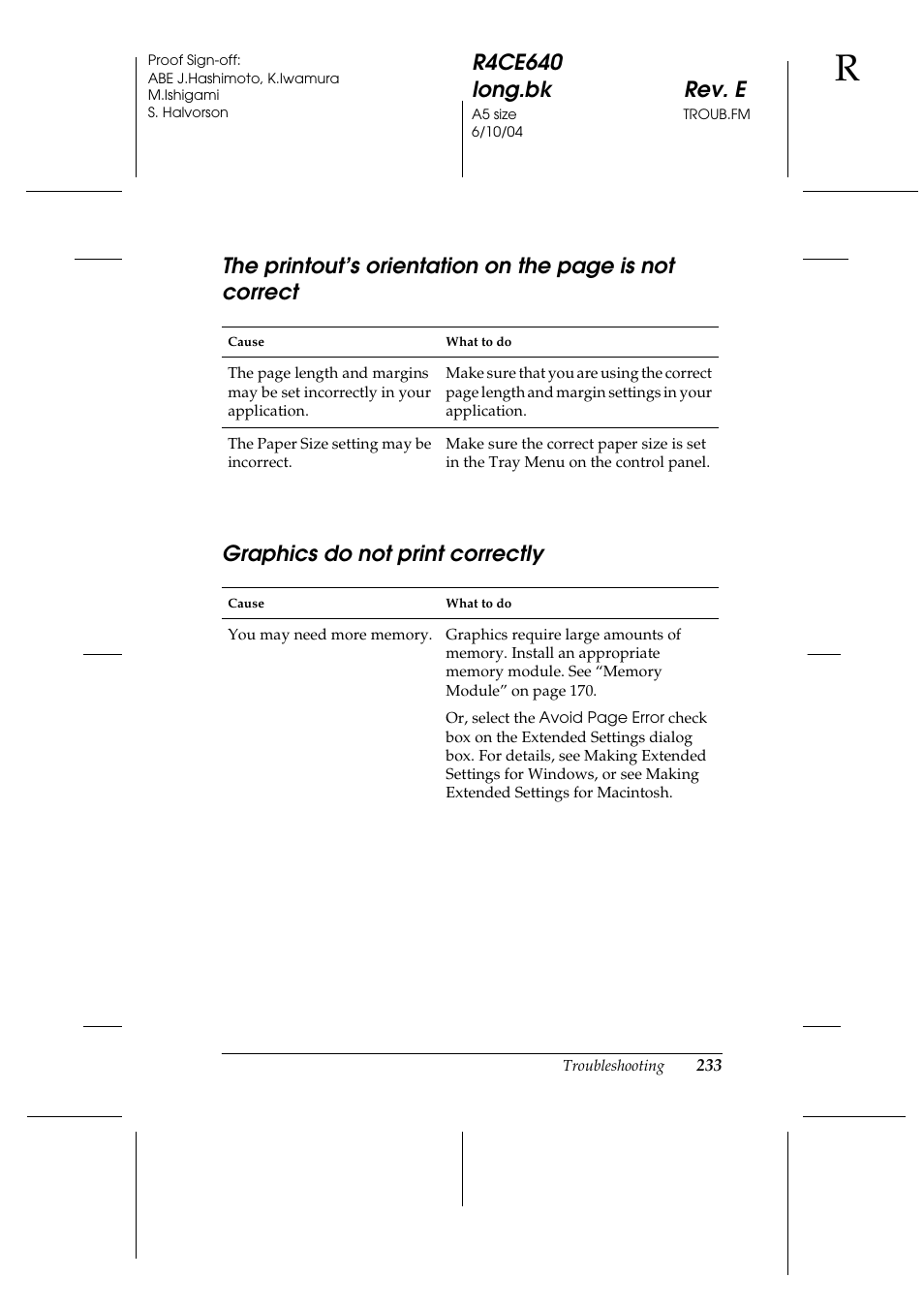 Graphics do not print correctly | Epson AcuLaser C3000 User Manual | Page 233 / 316