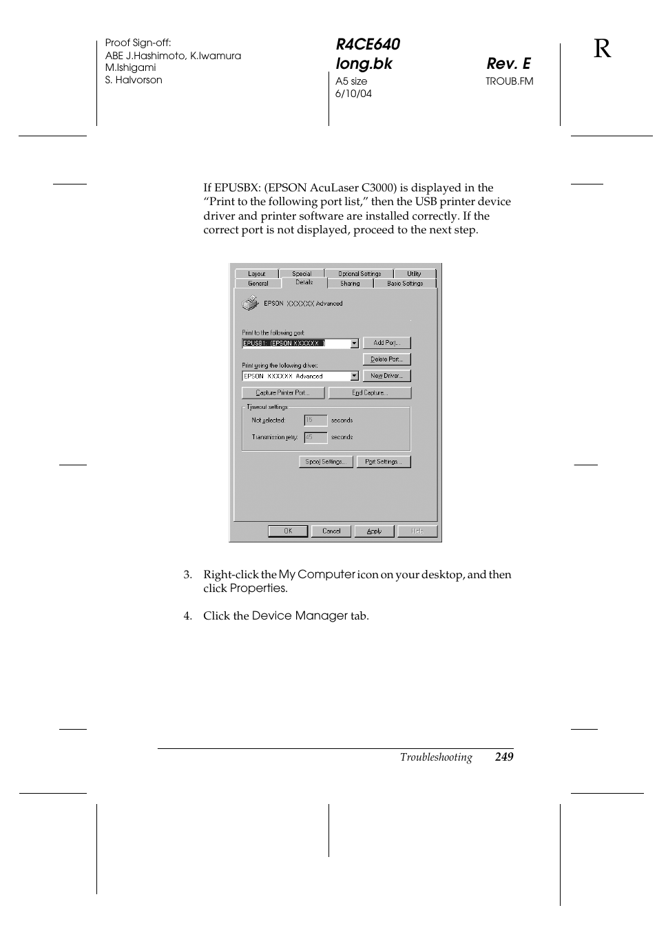 Epson AcuLaser C3000 User Manual | Page 249 / 316