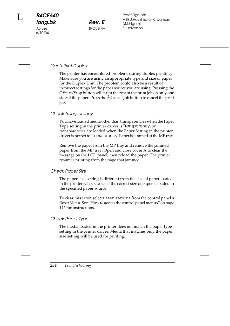 R4ce640 long.bk rev. e | Epson AcuLaser C3000 User Manual | Page 254 / 316