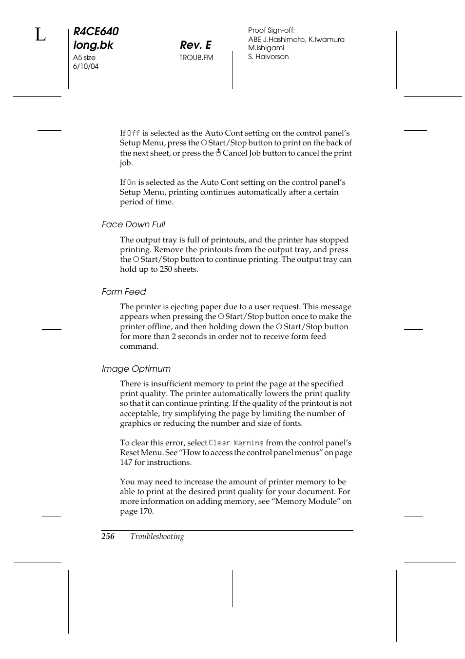 R4ce640 long.bk rev. e | Epson AcuLaser C3000 User Manual | Page 256 / 316