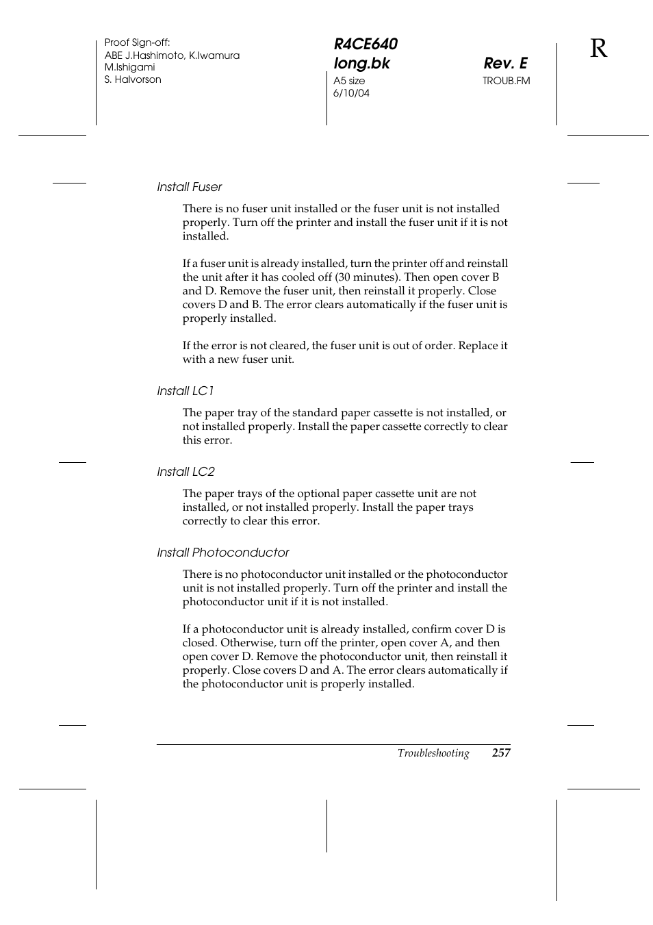 Epson AcuLaser C3000 User Manual | Page 257 / 316