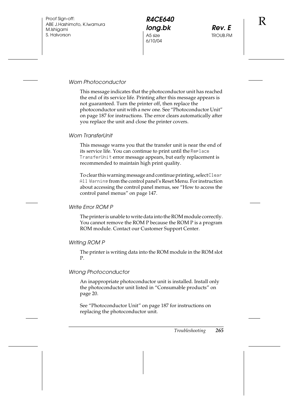 Epson AcuLaser C3000 User Manual | Page 265 / 316