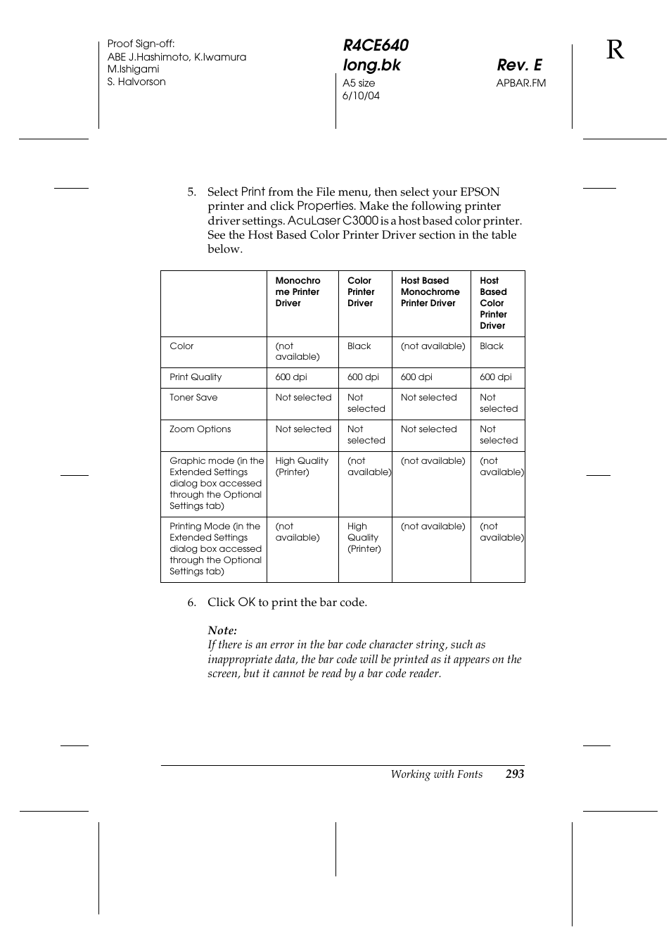 Epson AcuLaser C3000 User Manual | Page 293 / 316