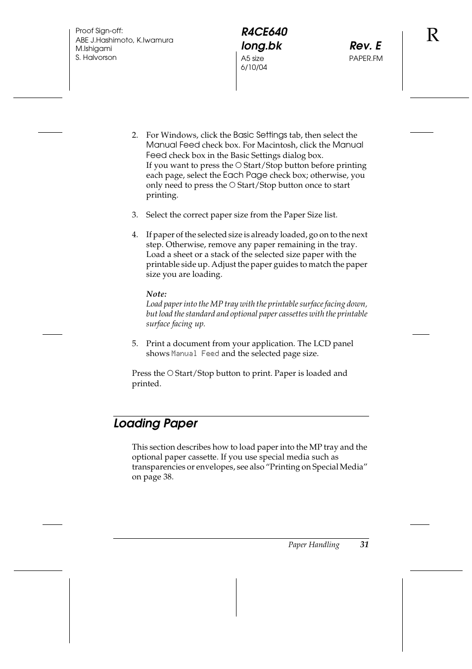 Loading paper | Epson AcuLaser C3000 User Manual | Page 31 / 316