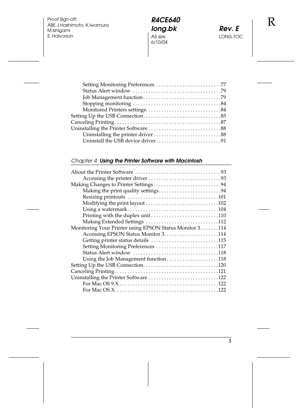 R4ce640 long.bk rev. e | Epson AcuLaser C3000 User Manual | Page 5 / 316