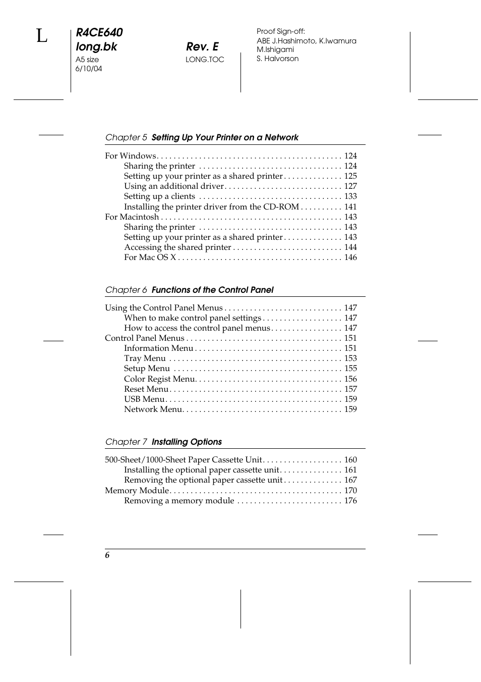R4ce640 long.bk rev. e | Epson AcuLaser C3000 User Manual | Page 6 / 316