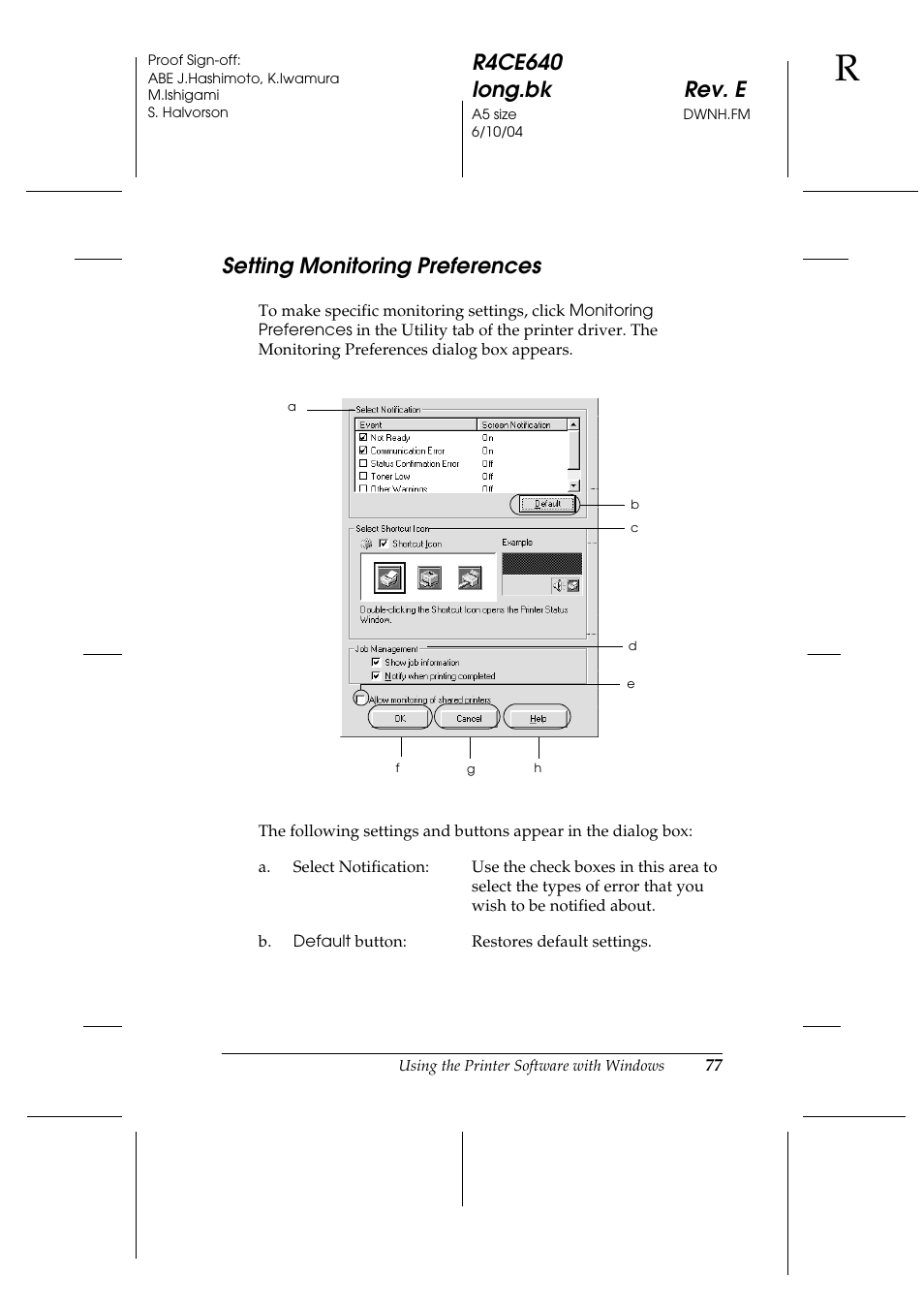 Setting monitoring preferences | Epson AcuLaser C3000 User Manual | Page 77 / 316
