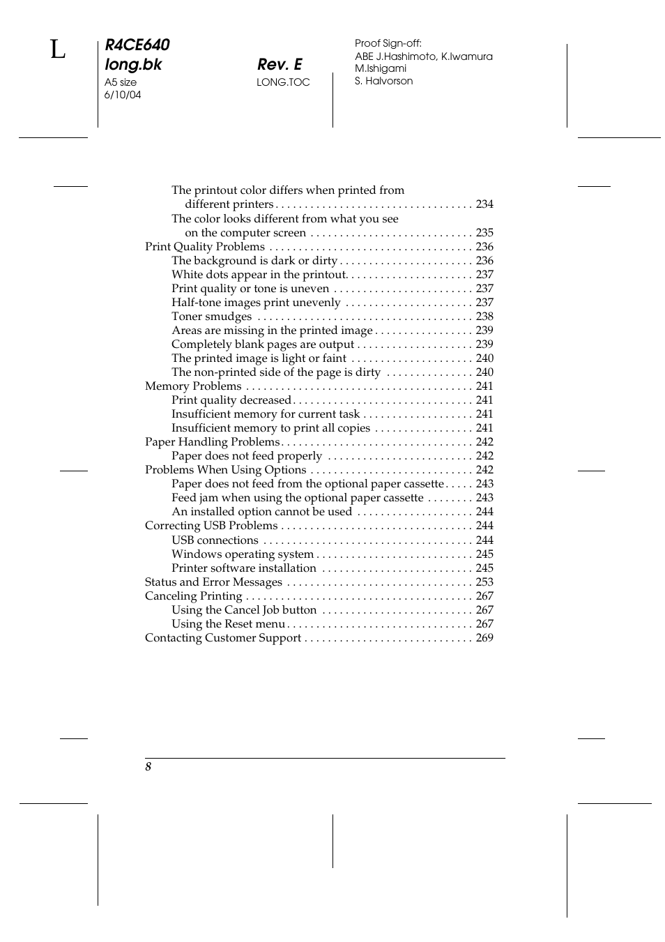 R4ce640 long.bk rev. e | Epson AcuLaser C3000 User Manual | Page 8 / 316