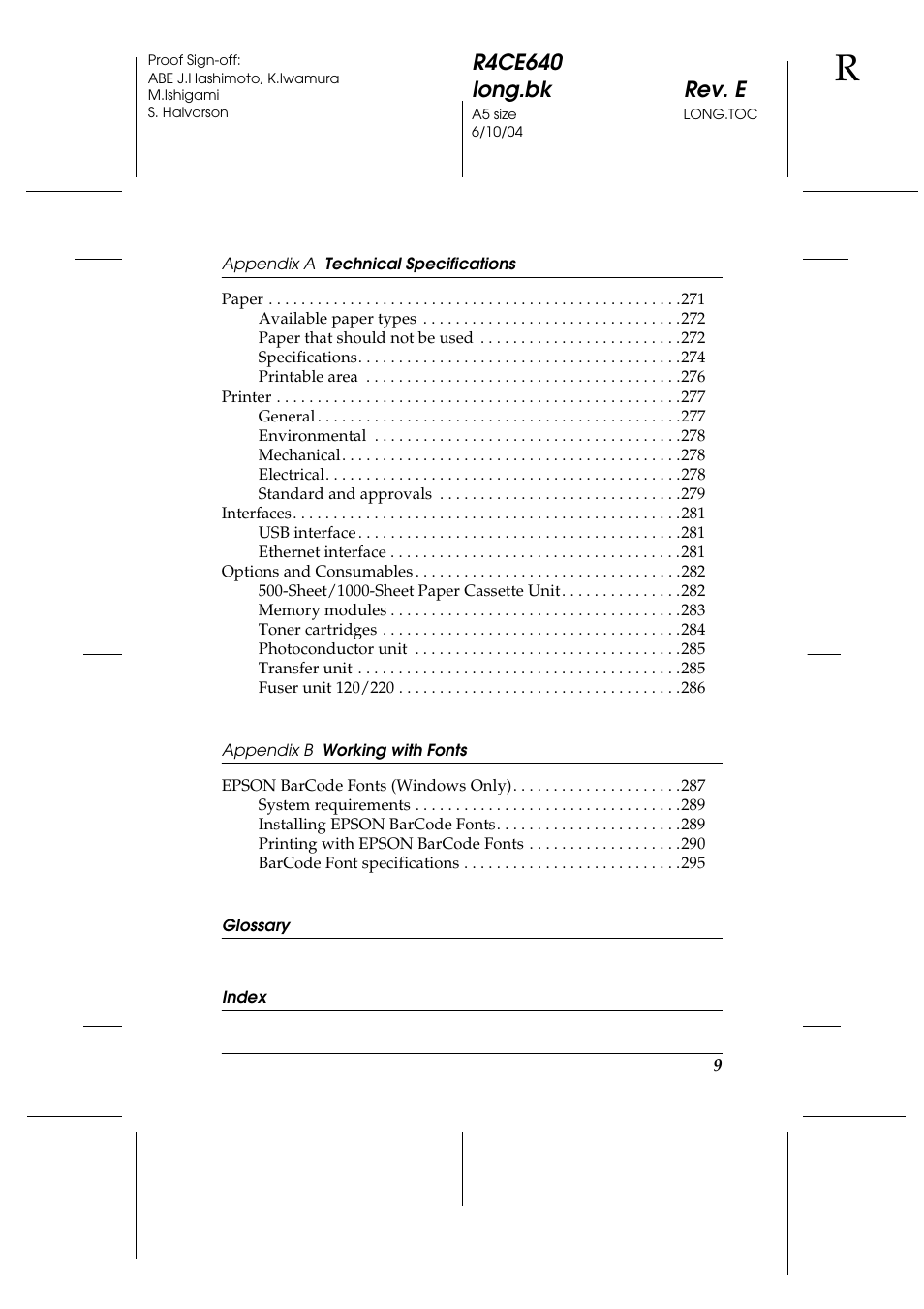 R4ce640 long.bk rev. e | Epson AcuLaser C3000 User Manual | Page 9 / 316