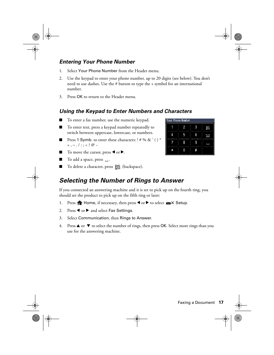 Selecting the number of rings to answer | Epson Artisan 837 User Manual | Page 17 / 44