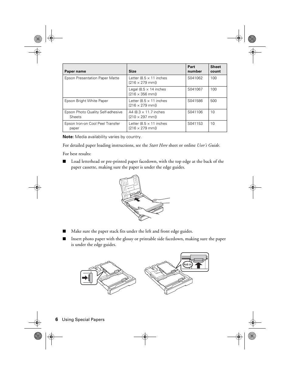 Epson Artisan 837 User Manual | Page 6 / 44